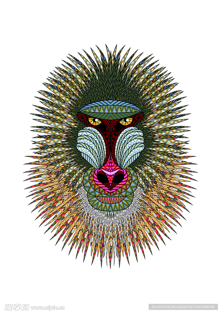 狒狒卡通插画