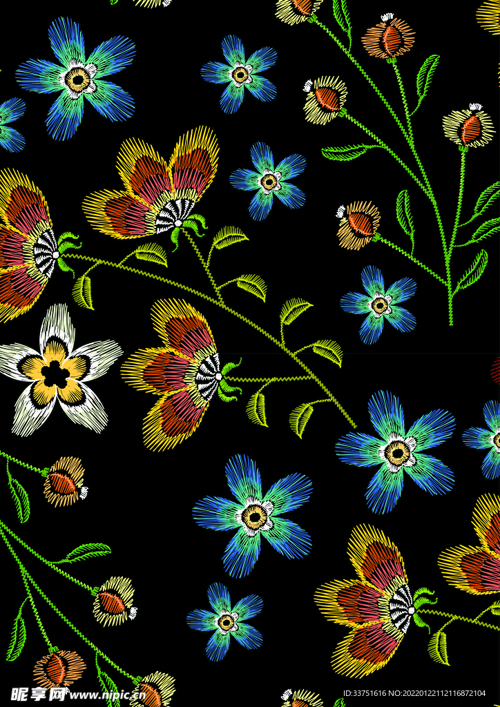 绣花花卉