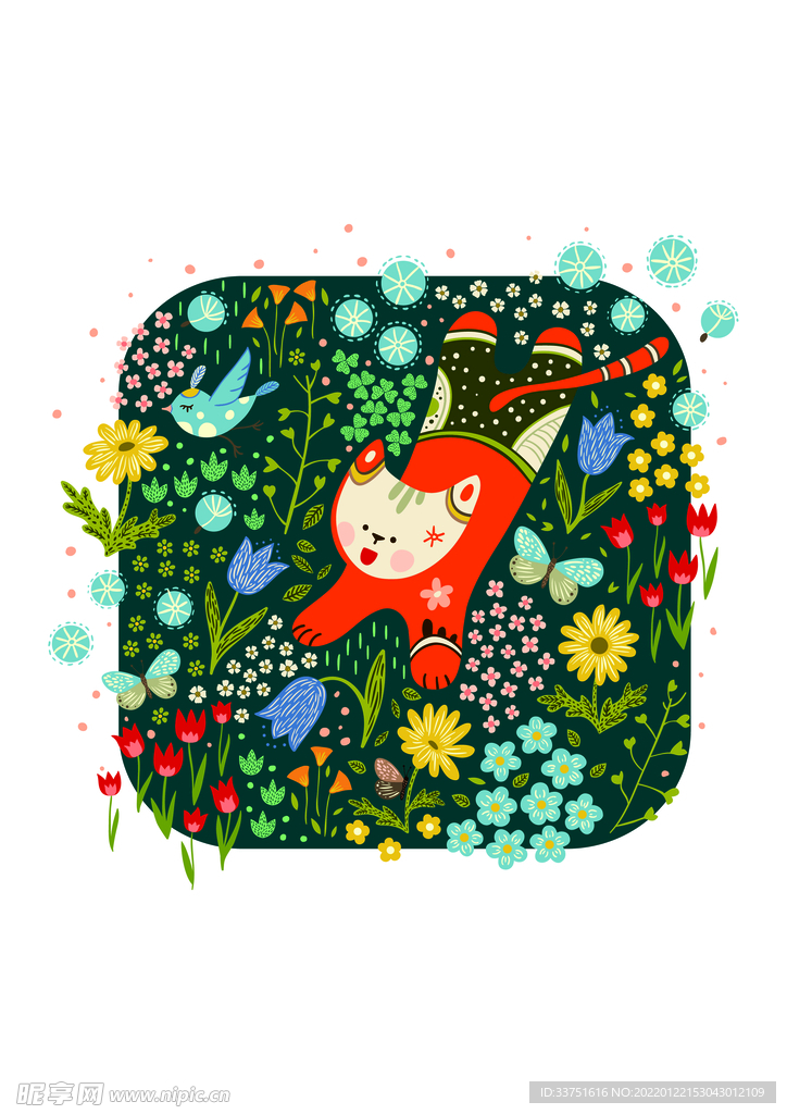 花卉猫咪