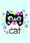 字母卡通猫咪