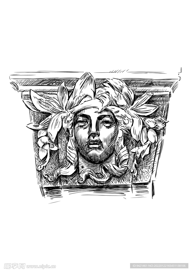 欧式建筑插画
