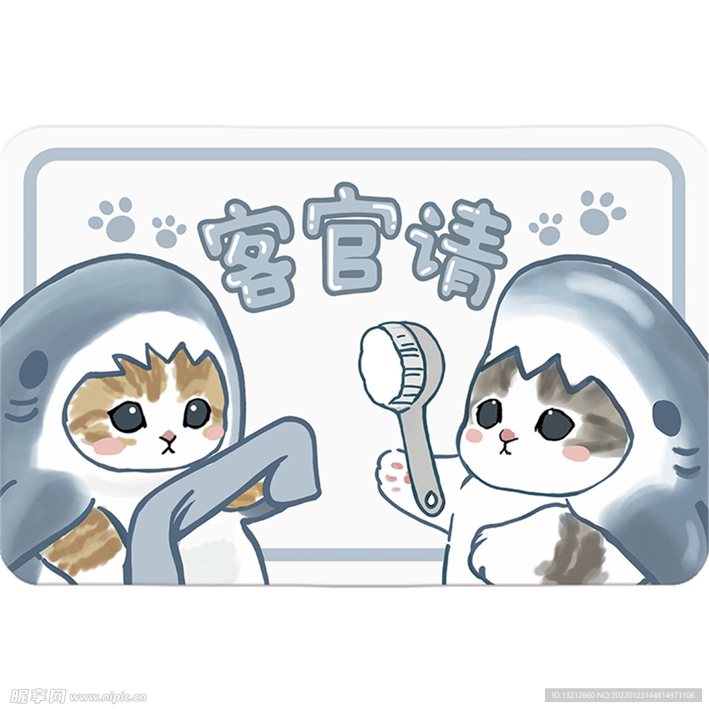  日式卡通猫咪地垫浴室地垫装饰