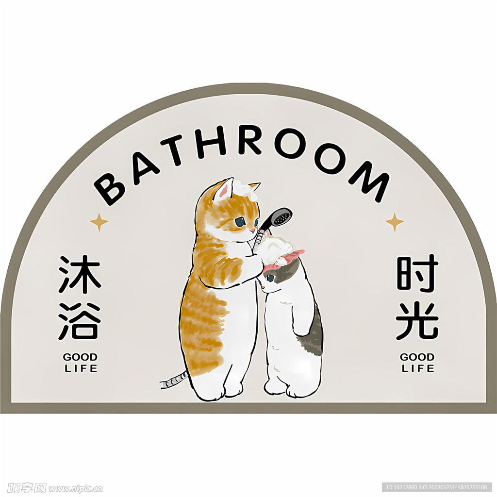  日式卡通猫咪地垫浴室地垫装饰
