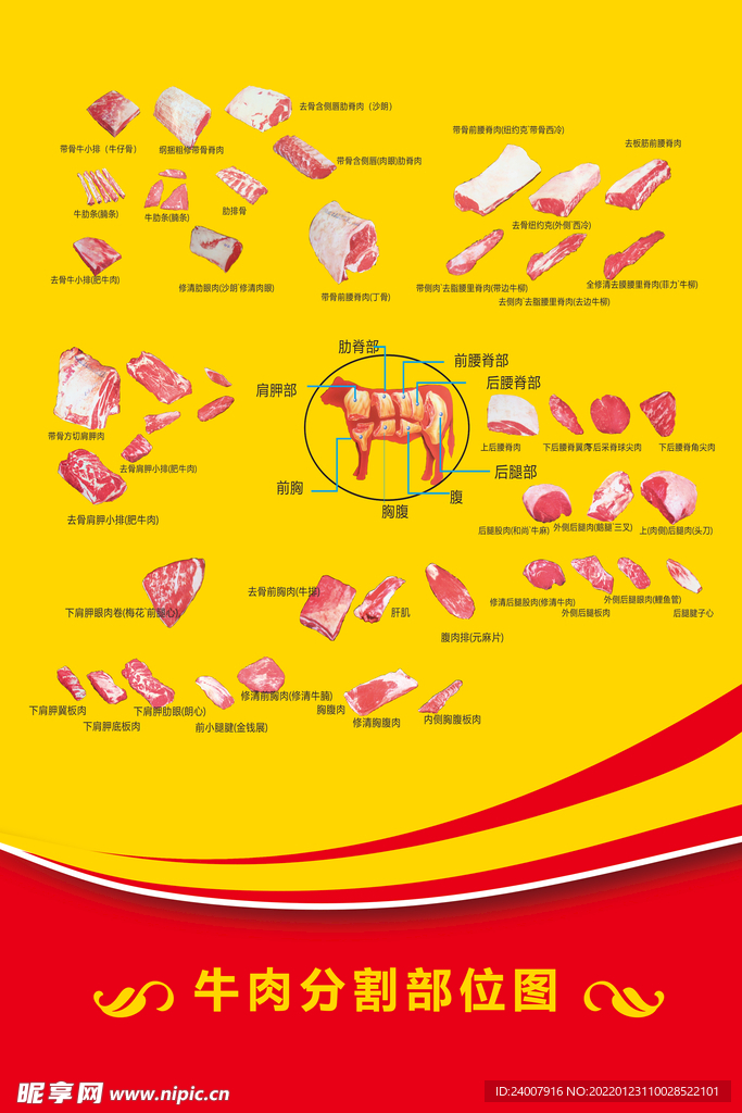 牛肉分割部位图