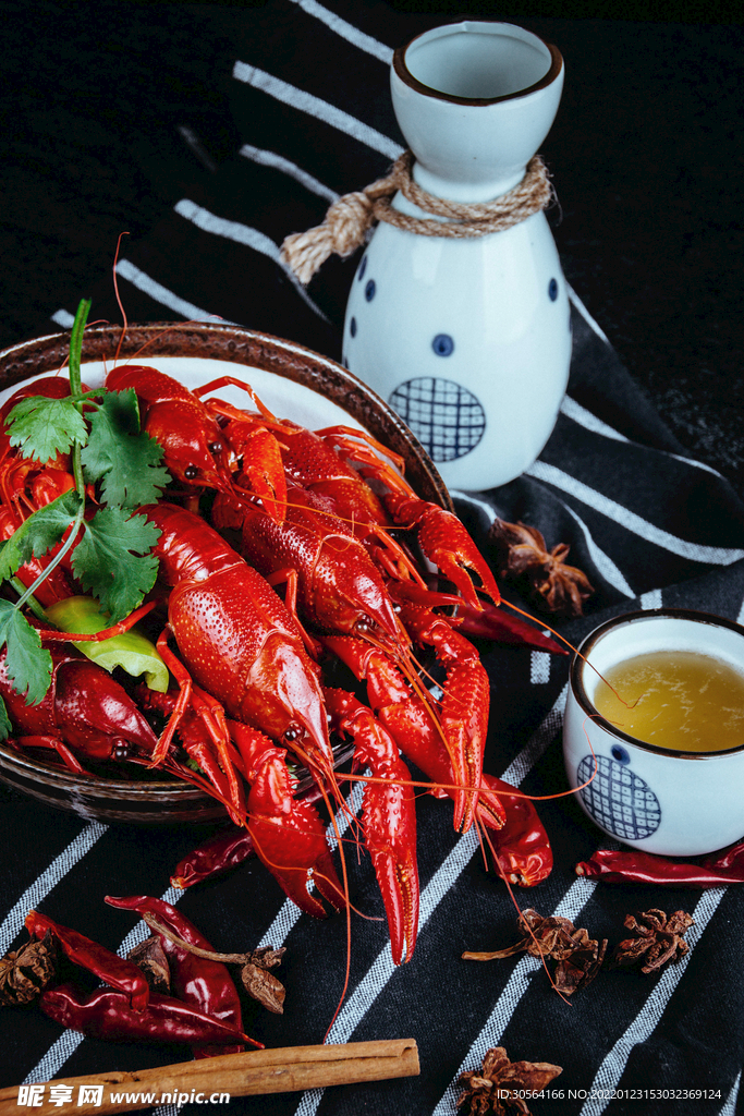 小龙虾美食食材背景素材