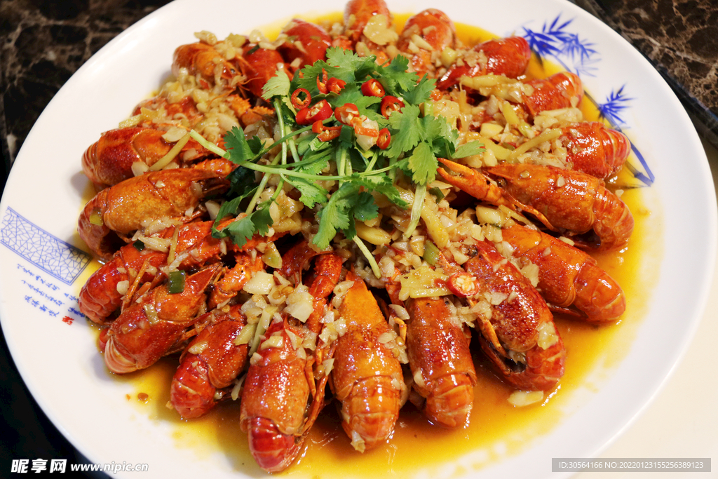 蒜蓉小龙虾美食食材背景素材