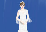 新娘婚纱白色婚纱礼服人物元素