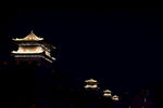 古建筑古城楼城门建筑夜景