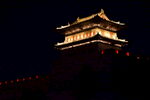 古建筑古城楼城门建筑夜景