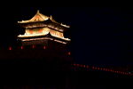 古建筑古城楼城门建筑夜景