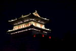 古建筑古城楼城门建筑夜景