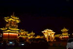 宗教建筑道观亭子道教古建筑夜景