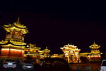 宗教建筑道观亭子道教古建筑夜景