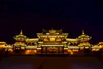 宗教道观亭子道教古建筑夜景