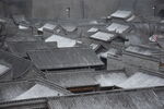 忻州古城古建筑冬天雪景屋顶积雪