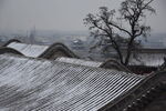 忻州古城城楼城墙古建筑冬天雪景
