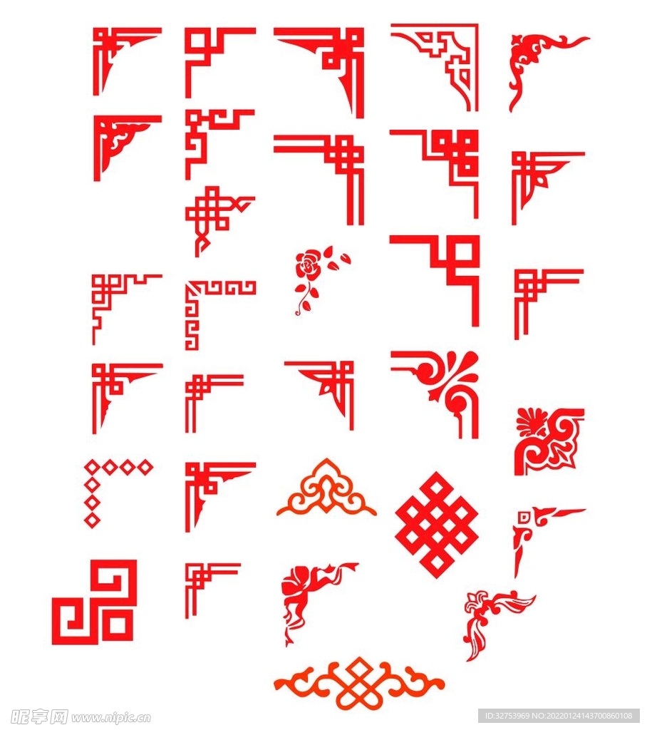 矢量中式花纹边框