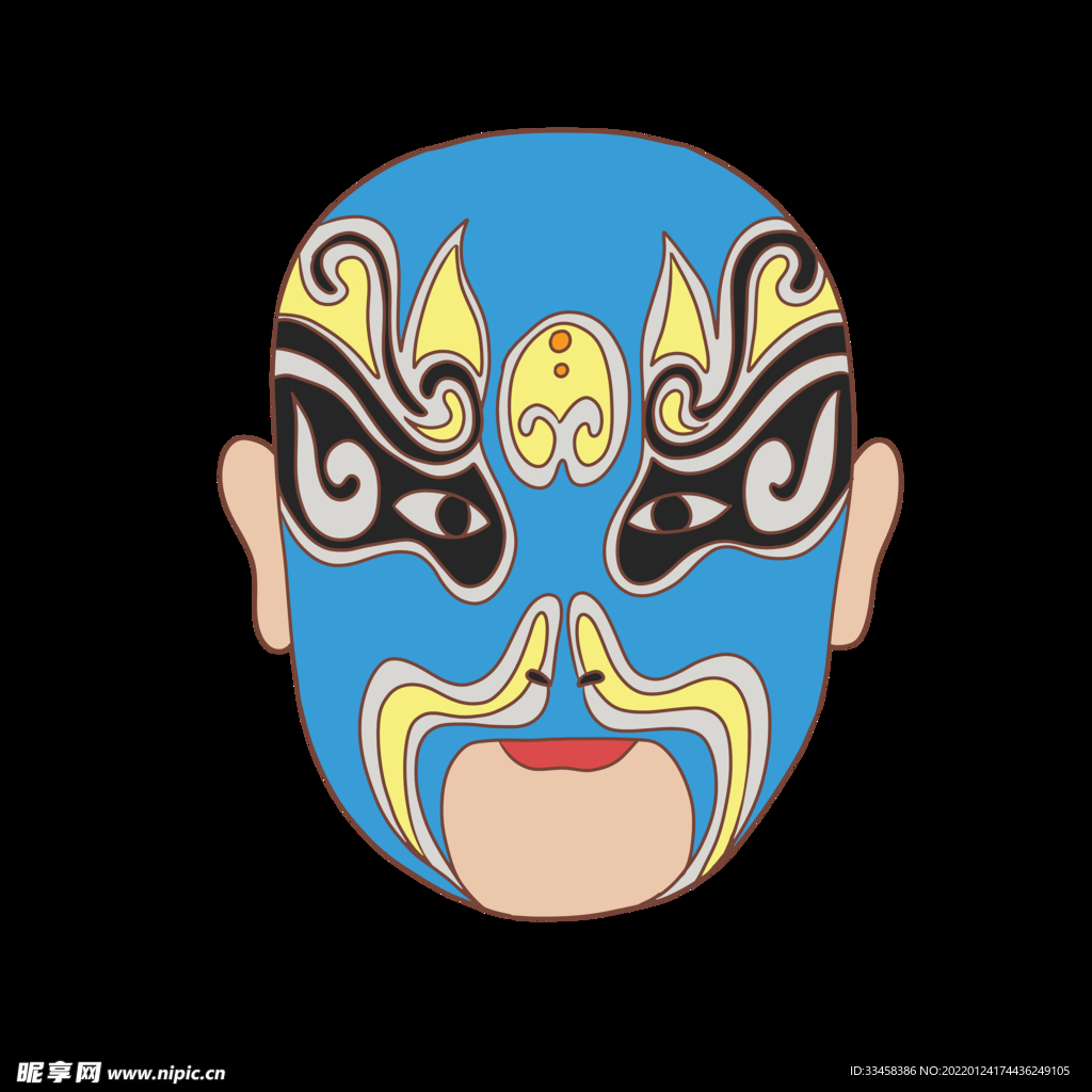 传统国粹京剧脸谱插画