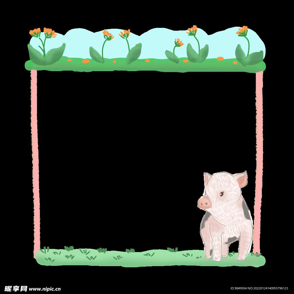 卡通边框PNG 可爱相框 标签
