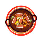 烤肉插画
