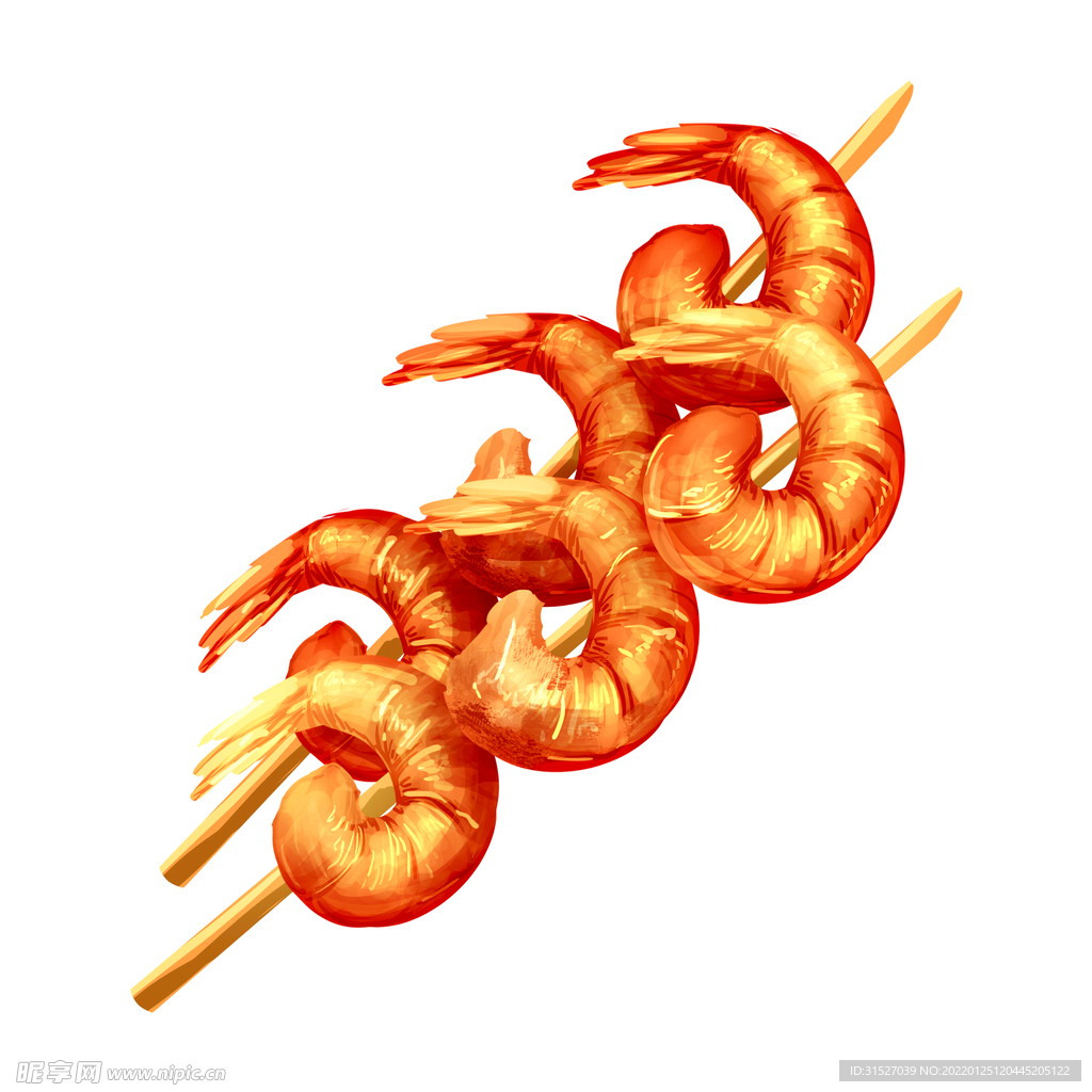 烤虾插画