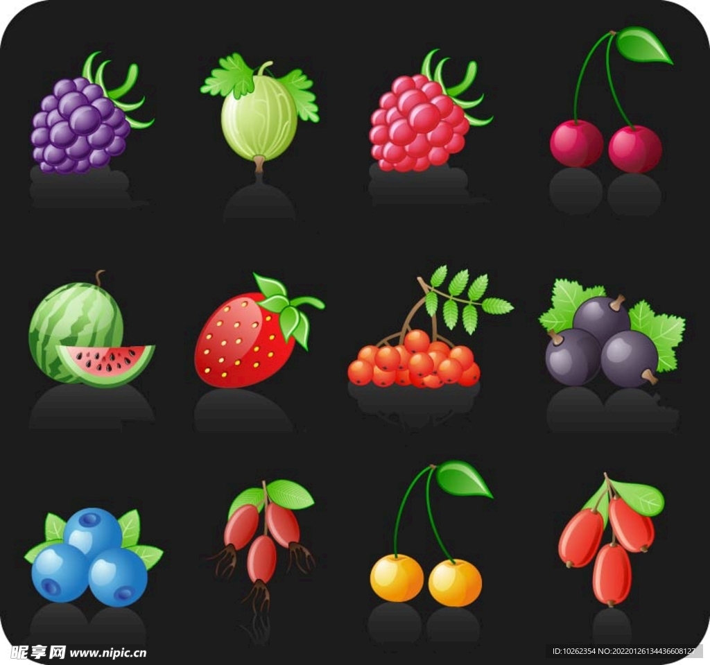 新鲜水果图标矢量素材
