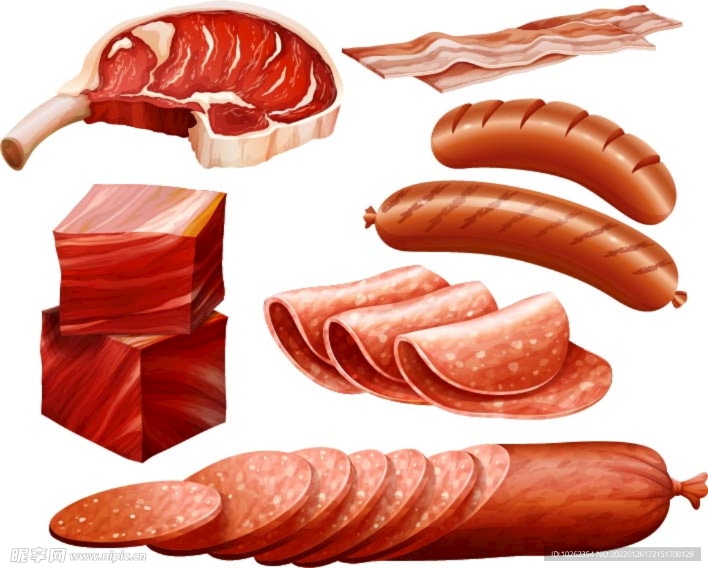 美味肉制品设计矢量图
