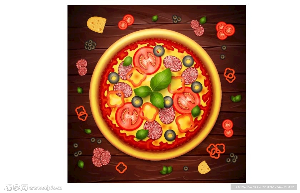 创意美味披萨设计矢量素材