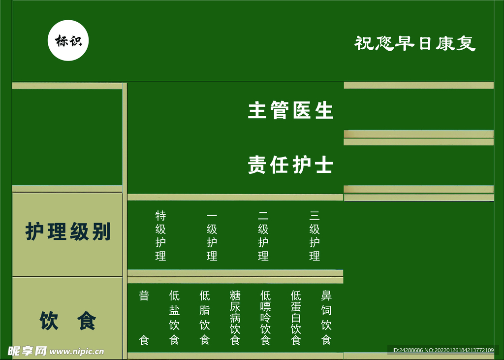 床头一览卡