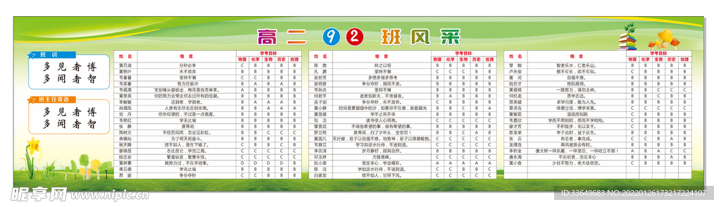 班级风采 学校板报