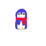 插画 蓝色小企鹅 冬天 可爱
