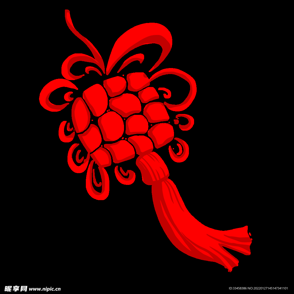 红色中国结手绘插画
