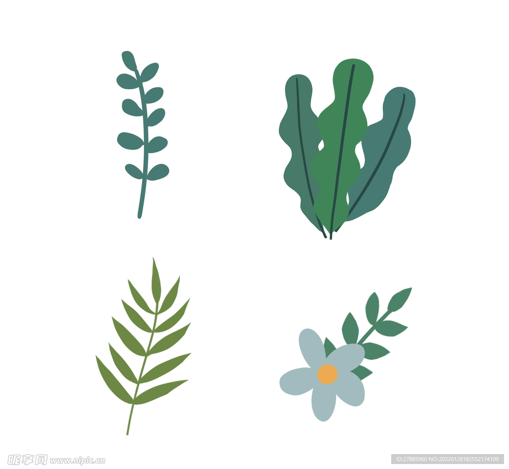 卡通植物元素