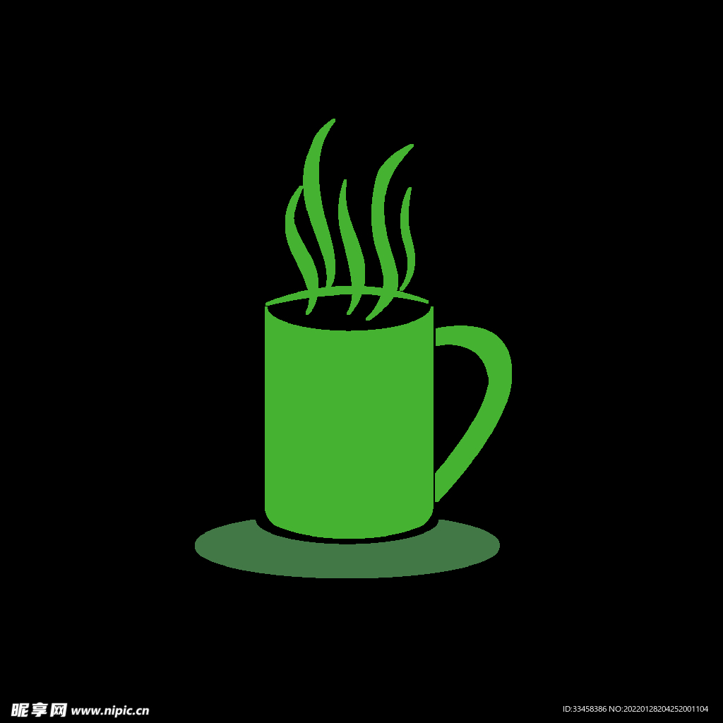 茶色茶杯冒烟设计茶印