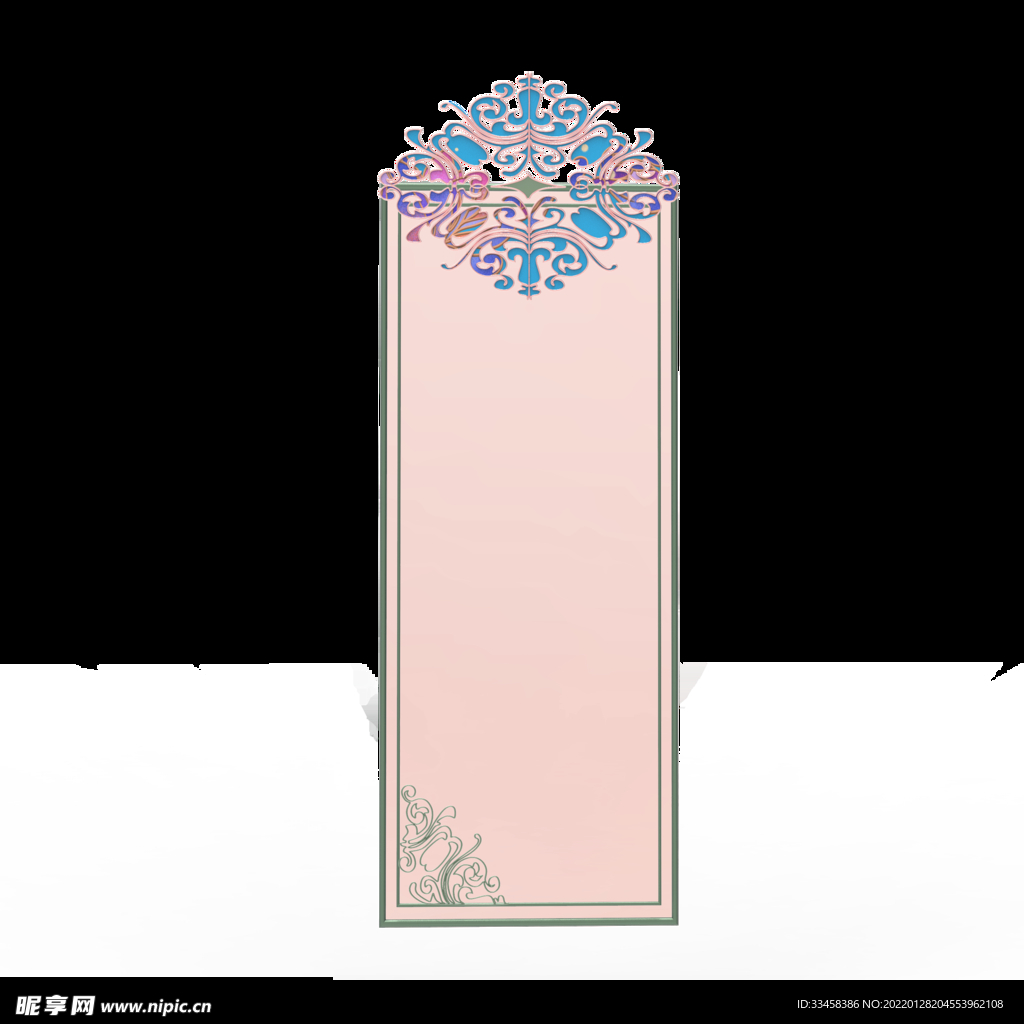 古典花纹竖框