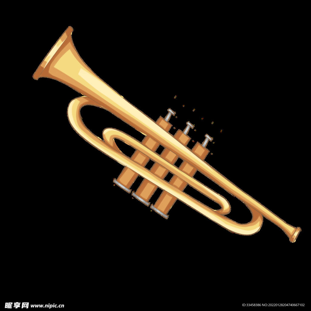 手绘黄色唢呐插画