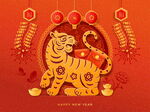 新年春节海报插画    