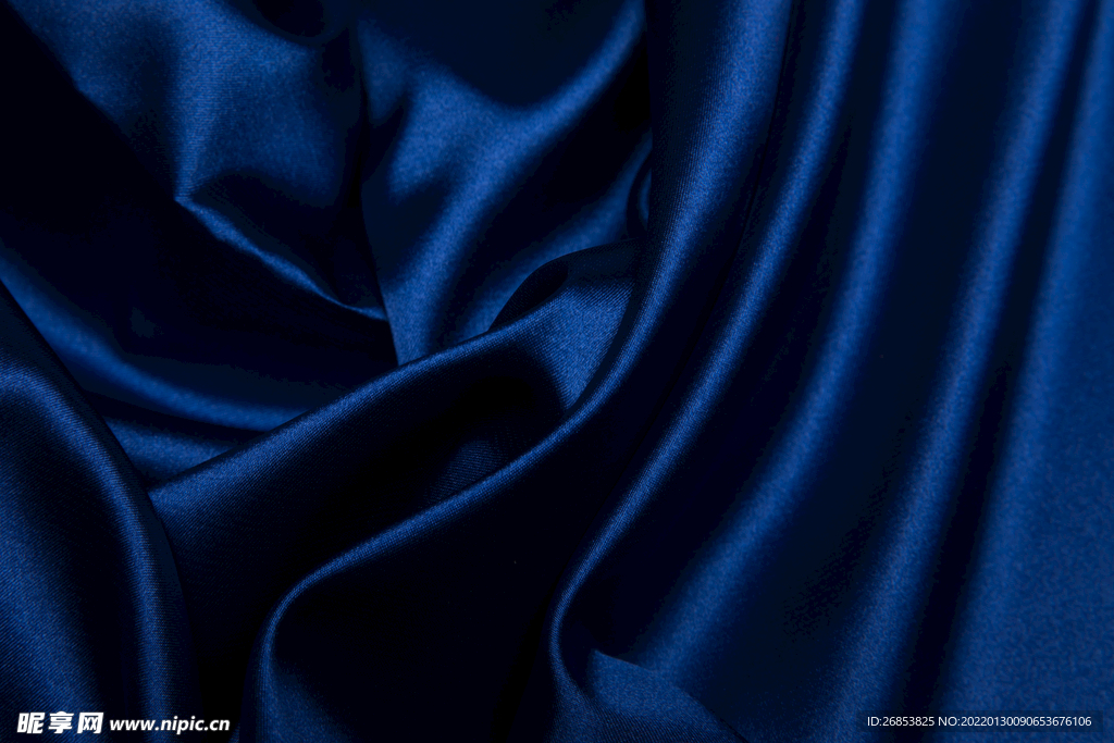 蓝色丝绸背景 
