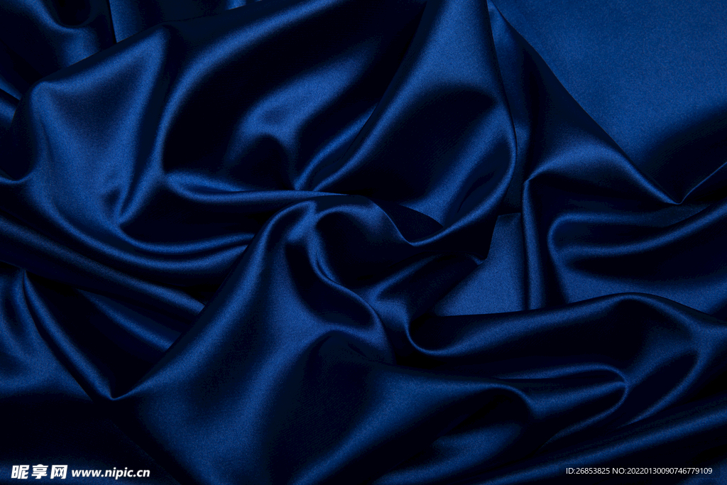 蓝色丝绸背景 