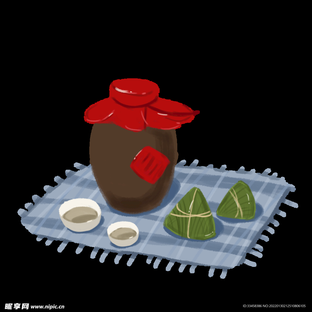 端午节古风插画元素