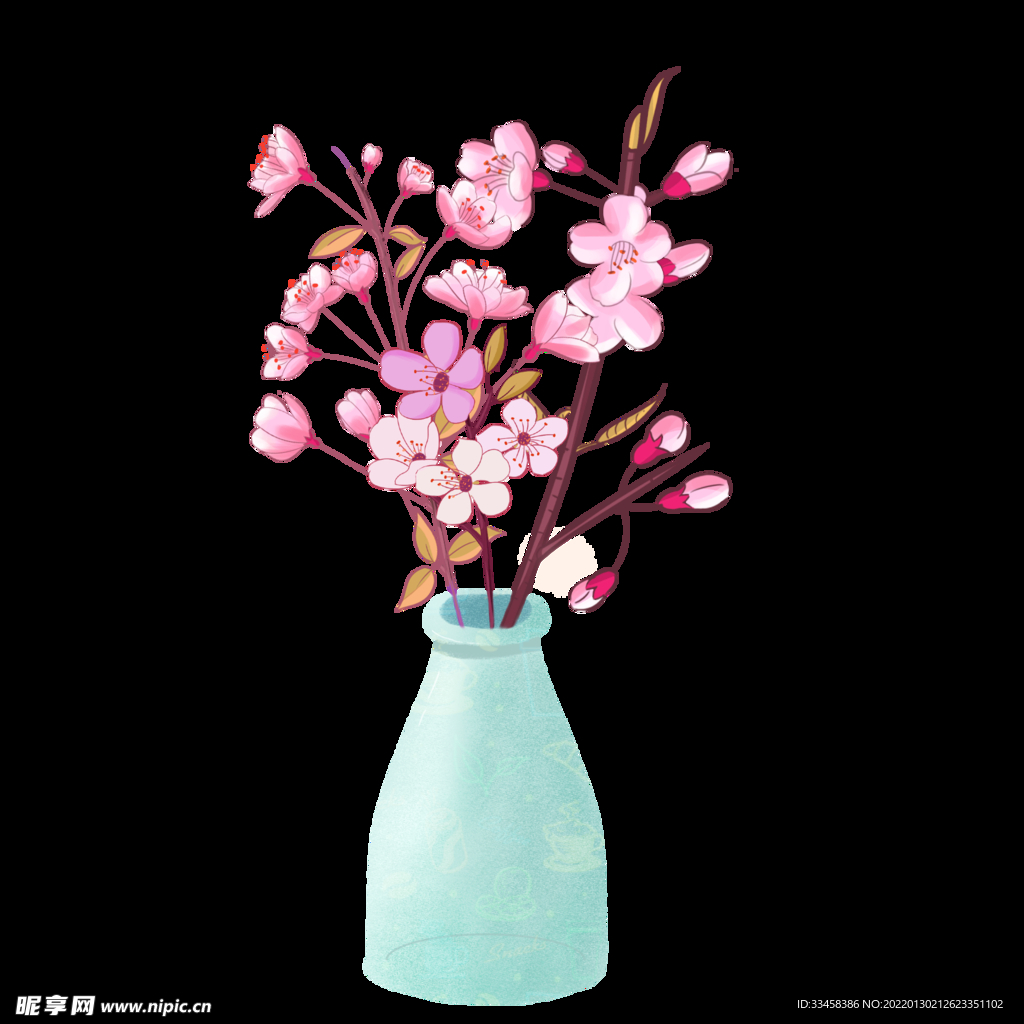 花瓶传统文化梅花国画