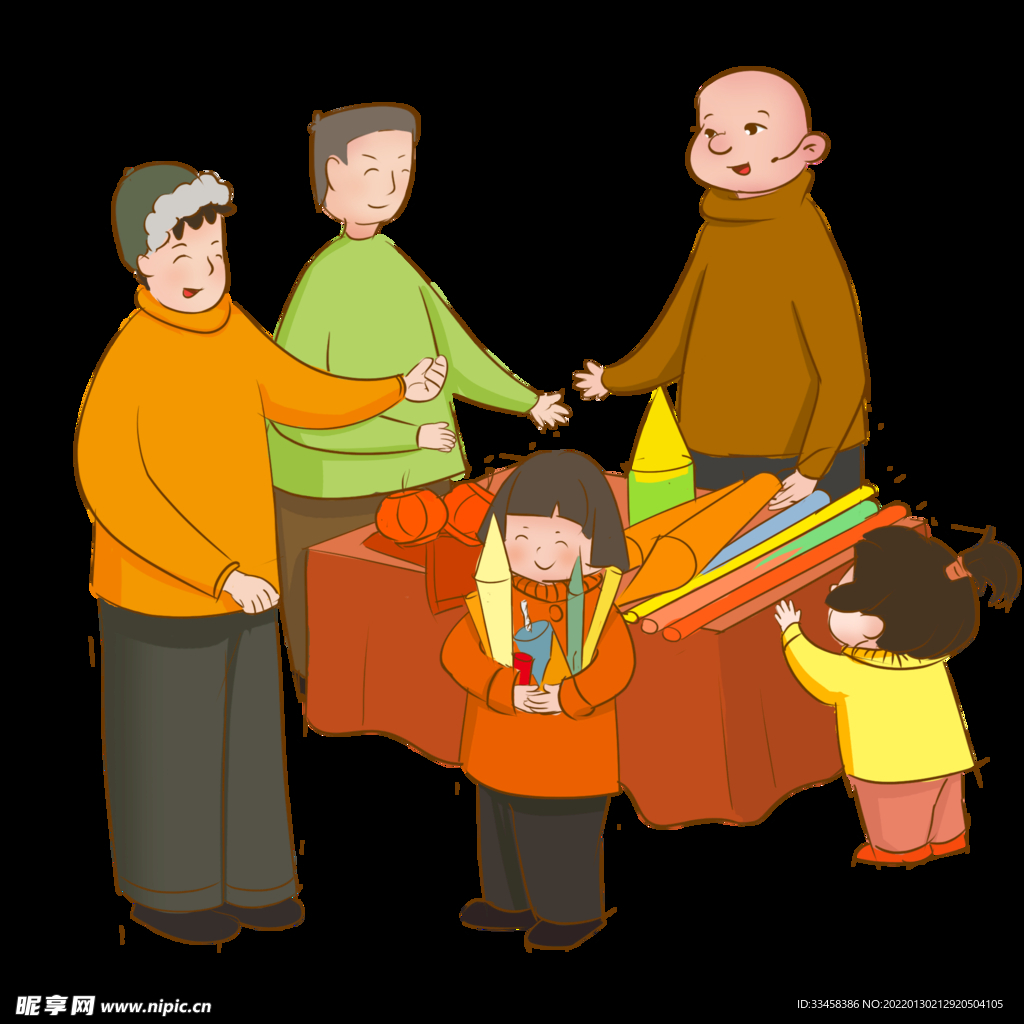 新年烟花小女孩