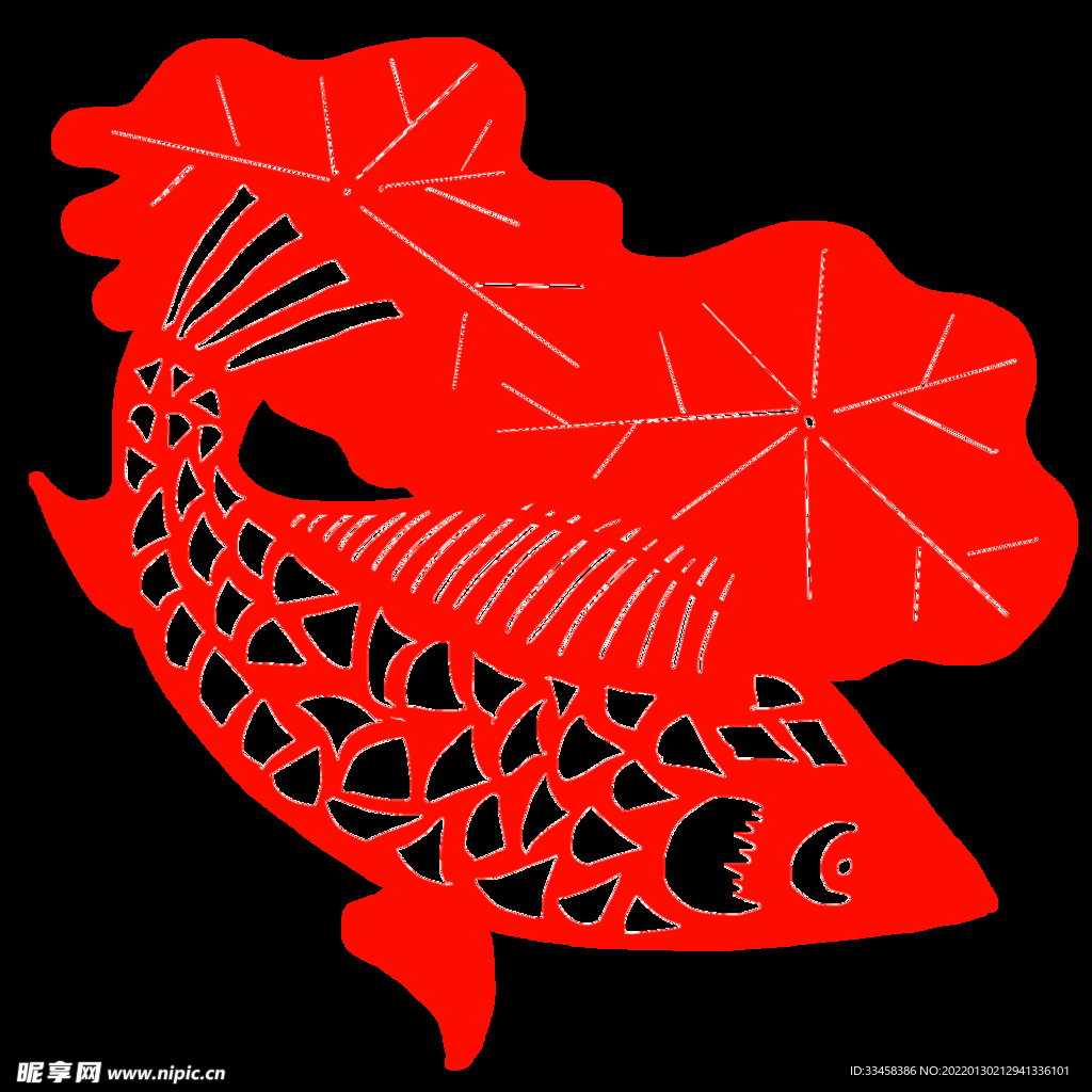 鱼形状鱼剪纸传统文化