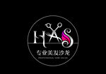 标志logo美发沙龙HAS