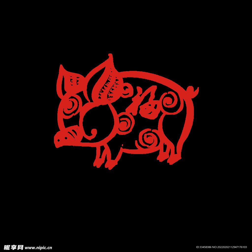 传统节日装饰图案春节可爱窗花
