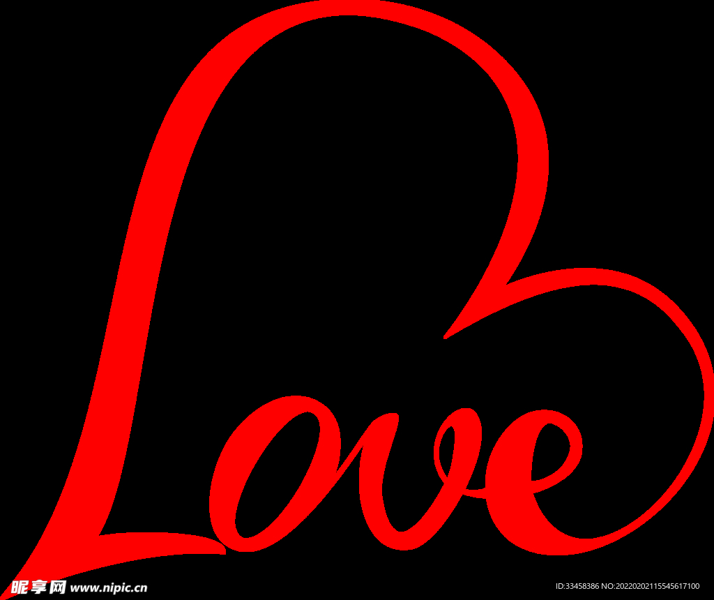 情人节love文字爱心装饰
