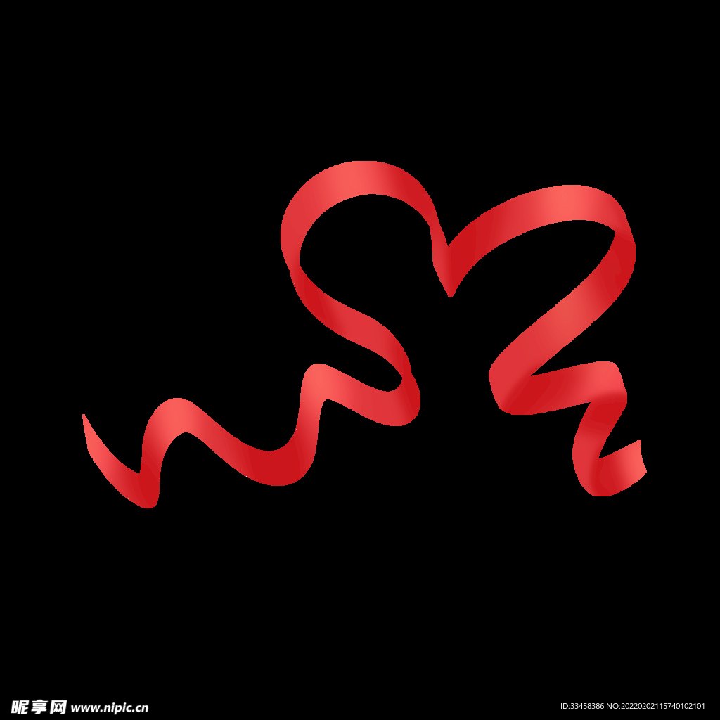 喜庆飘带爱心