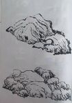 山石水墨风临募古籍作品