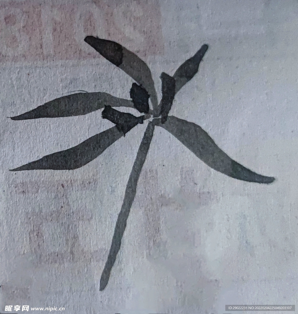 兰花水墨风临募古籍作作