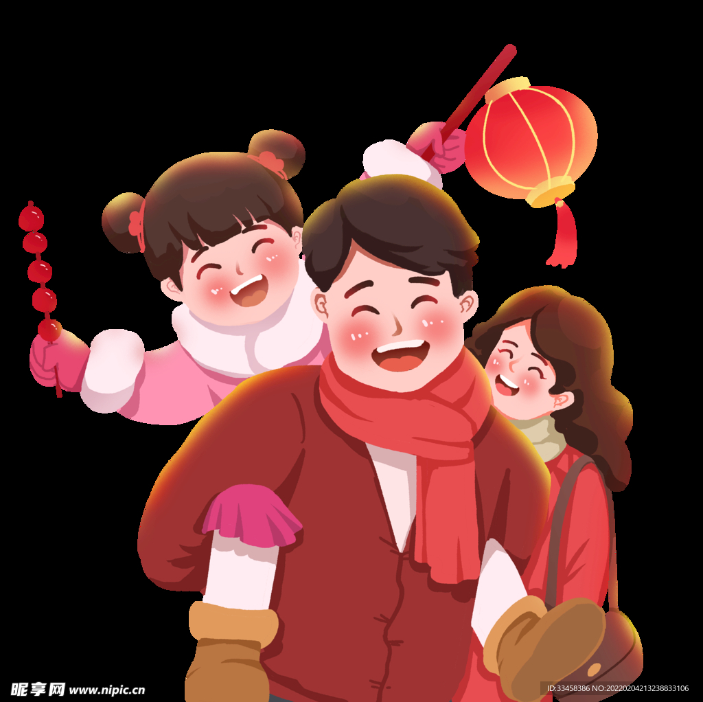元宵节花灯赏花灯家人团圆元宵